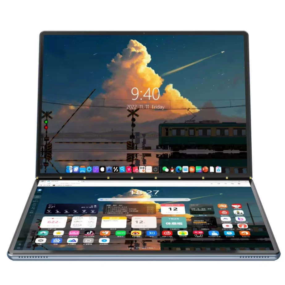 Business Laptops Dual 13.5inch 2.5K Dual Screen Touch Laptop Intel DDR5 CPU N100 Window 11 Home 16GB RAM 1TB SSD 2 in 1 Laptops