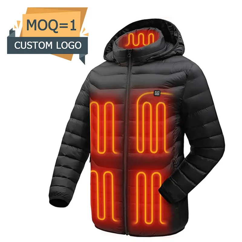 Custom Winter Heated Down Jacket Veste Chauffante Battery USB Electric Women Heated Jacket Men
