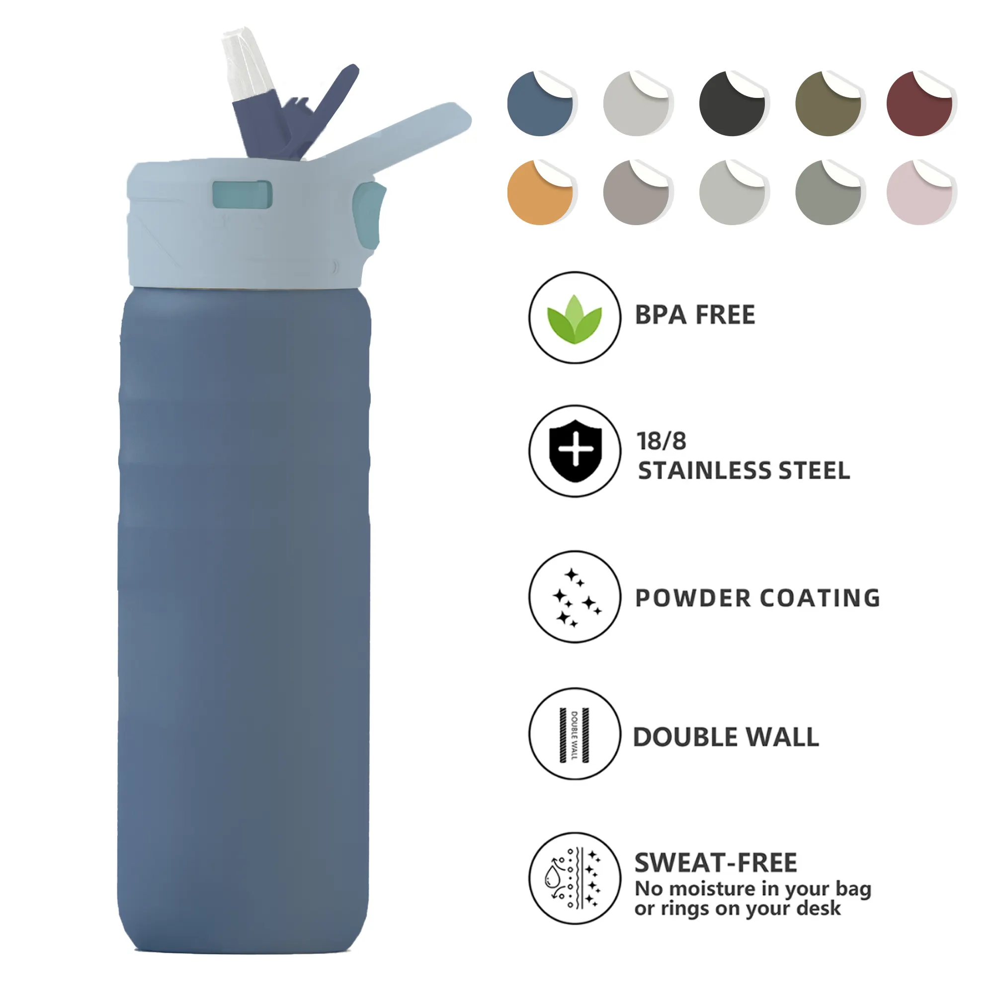 Hot Selling Premium Sport Fitness Gym Leakproof Stainless Steel Water Bottle