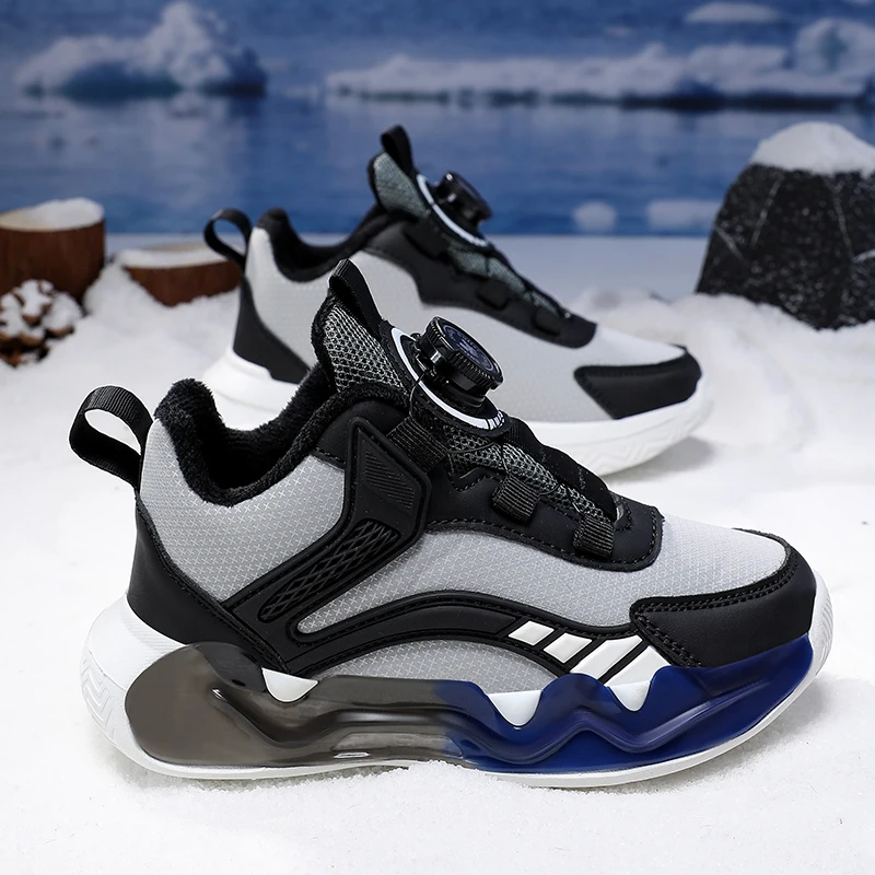 Size 31-40 Children Sports Sneakers for Kids & Boys/Girls Cartoon Graffiti Pattern EVA Upper Mesh Lining Casual Basketball Shoes