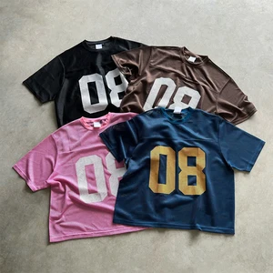 Custom Logo Street Style Sports Mesh Jersey Tshirt Boxy Fit T-Shirt for Men Baseball Jersey