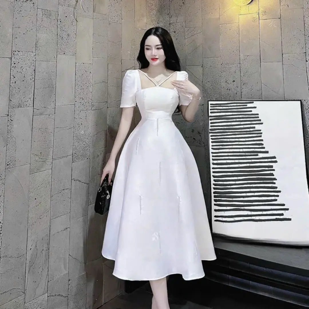 Dress Women Lady Elegant Casual Comfortable Odm Washable Each One in Poly Bag From Vietnam Manufacturer Body Dress