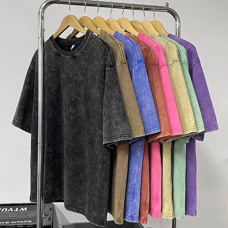 kenko230g Washed Blank Custom Cotton StreetWear Tshirt Oversized Drop Shoulder Custom High Quality Printing Heavy Weight T Shirt