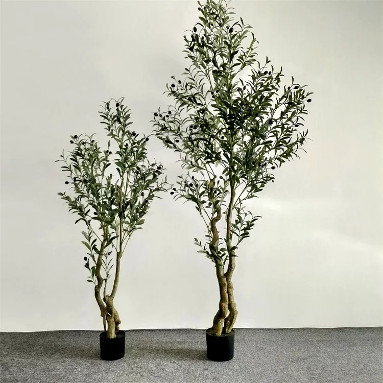 High Quality Artificial Faux Olives Plant Plastic Indoor Decoration Artificial Olive Tree