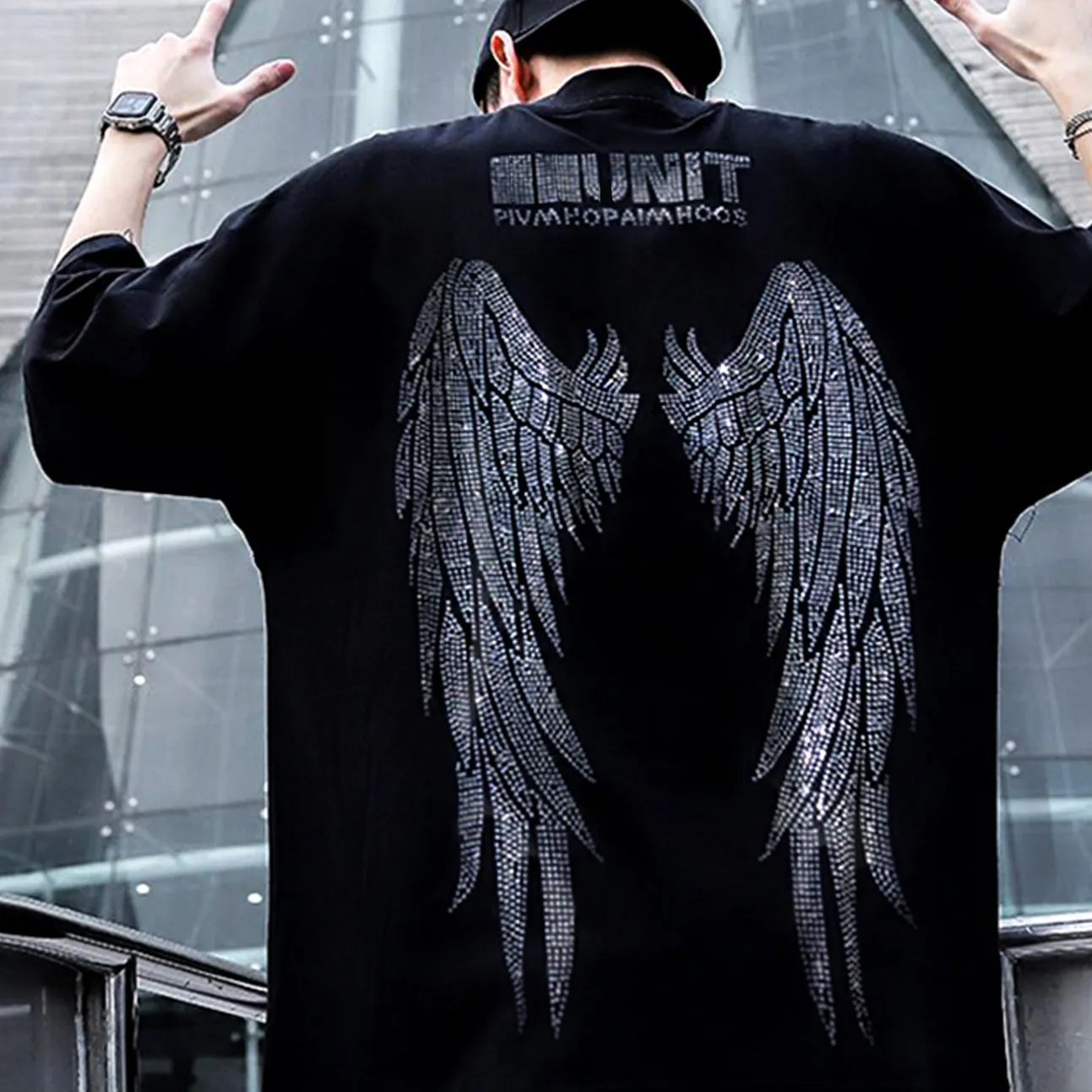 Brand Mens Tshirt Graphic Logo Glitter Shine Rhinestones Plus Size T-shirt High Quality Luxury Custom Heat Printing Blank Casual