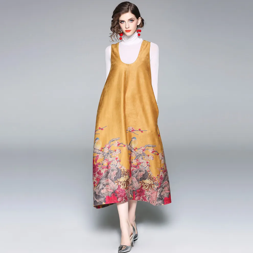 Floral Print Elegant Women Casual Dress