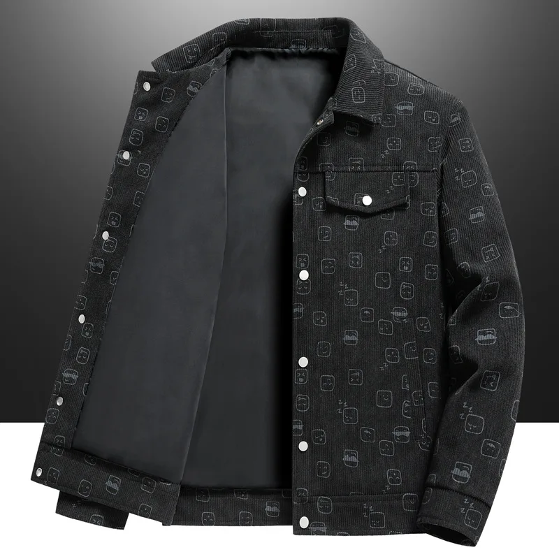 2024 Spring Autumn Plus Size Men's Jacket Polyester Varsity Corduroy Custom logo Men's Jackets