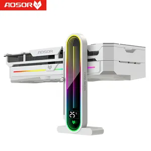 Factory Wholesale COOLMOON Gaming PC Accessories Vertical GPU Stand ARGB Graphics Card Support Temperature Display GPU Holder