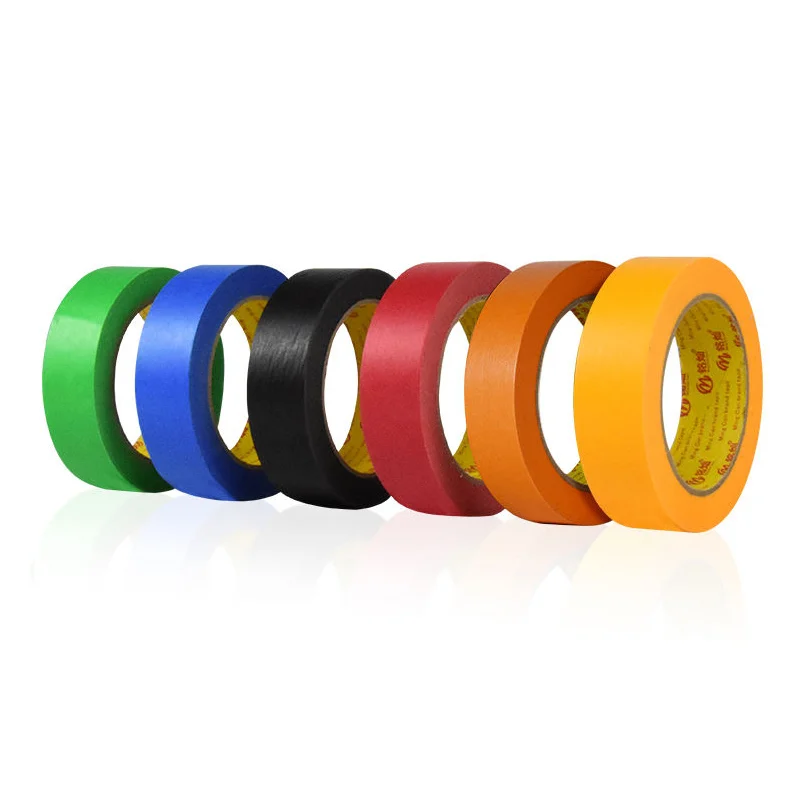 Colorful Medium Tack High Temperature Uv Resistant 14 Days Red Black Green Blue Painter Washi Paper Masking Tape
