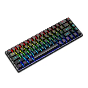 68 Key 60% Gamer Computer Laptop Ergonomic Rgb Led Backlight Colored Usb Gaming Accessories Teclado Gaming Mechanical Keyboard