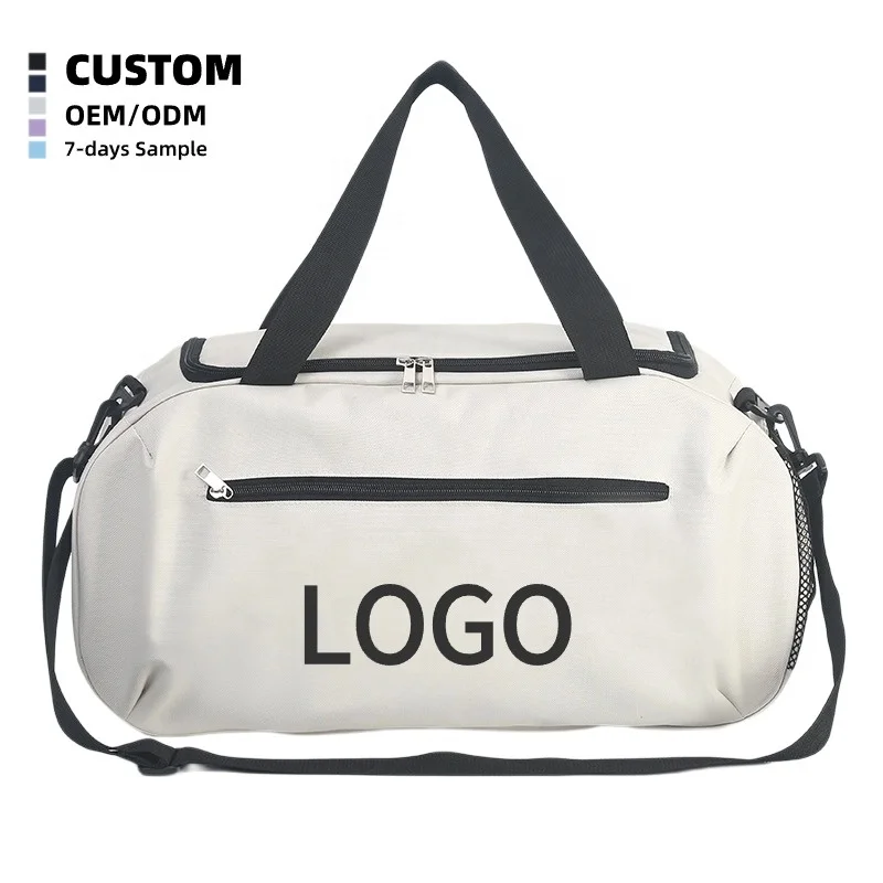 Custom Logo Foldable Fitness Bag Duffel Gym Bag Large Capacity Waterproof 600D Oxford for Men Women's Sports Travel Fitness Bag