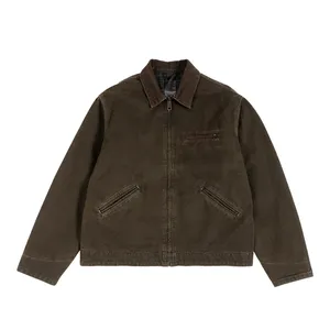 ETAI Wholesale Streetwear Custom Designer Vintage Coats Winter Embroidered Oversized Bomber Work Wear Zip up Jacket for Men