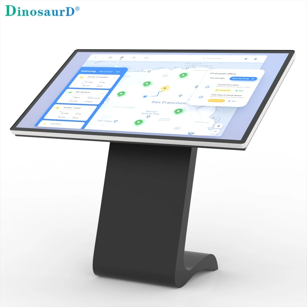 New Design S Shape LCD Screen Inquiry All in One Android Windows System Computer Touch Screen Kiosk