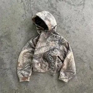 Customized Real Tree Camouflage Men's Hoodie Designer Tactical Clothing with Pocket Fashionable Hunting Sweatshirt