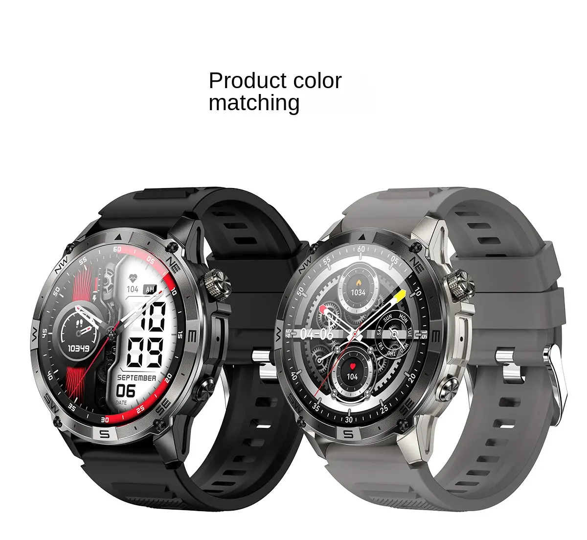 Beidou GPS Positioning Silicone Waterproof Running Sports Watch for Men Women Climbing Heart Rate Blood Pressure Step Frequency