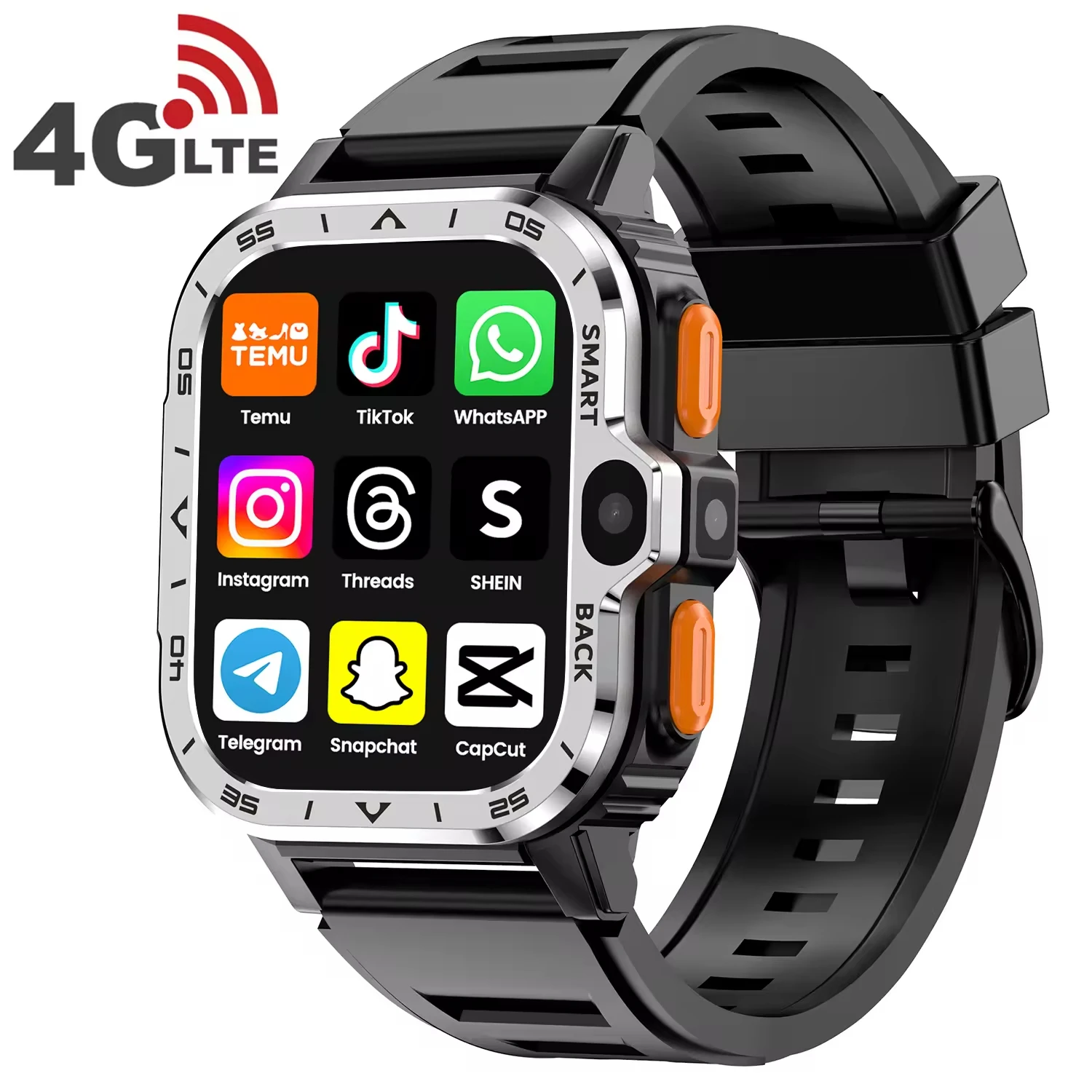 2.03 Inch 4G SIM Card Android Smartwatch Video Call GPS WiFi PGD Smartwatch Business Style Heart Rate Tracker Touch Answer Calls