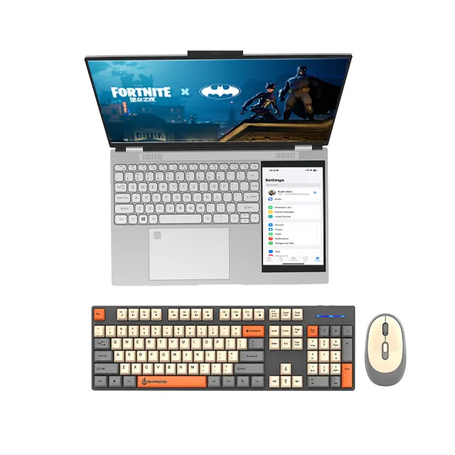 Laptop 15.6+7inch Intel N100 DDR4 2TB SSD Backlit Keypad 1920*1080 Screen HD Camera Fingerprint Unlock Office