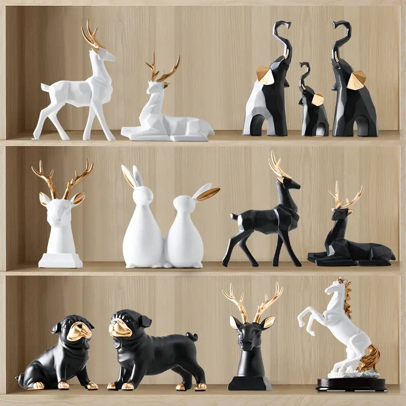Nordic Ornaments Modern Luxury Home Decoration Accessories Creative Resin Smart Home Decor