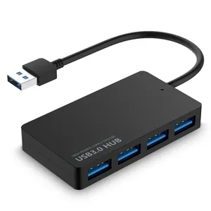 High Speed Black 4 Port USB 3.0 HUB Multi USB Splitter Expander Adapter Multiple Expander Computer Accessories for Laptop PC