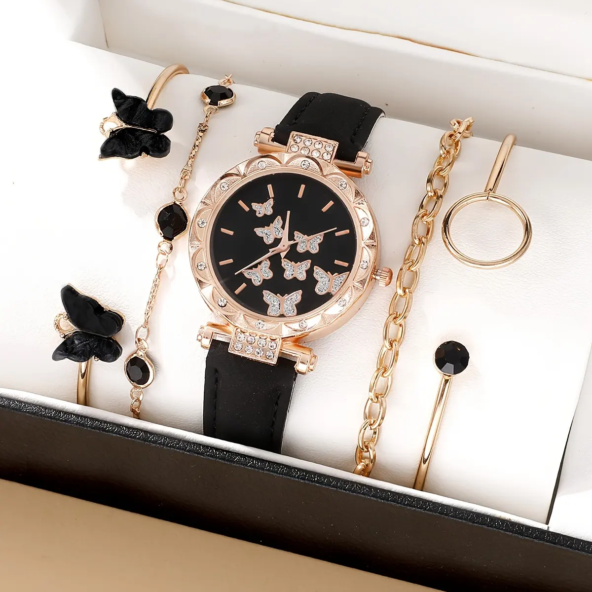 Women's Watch Elegant Butterfly Quartz Watch Luxury Rhinestone Analog Wrist Watch 192034