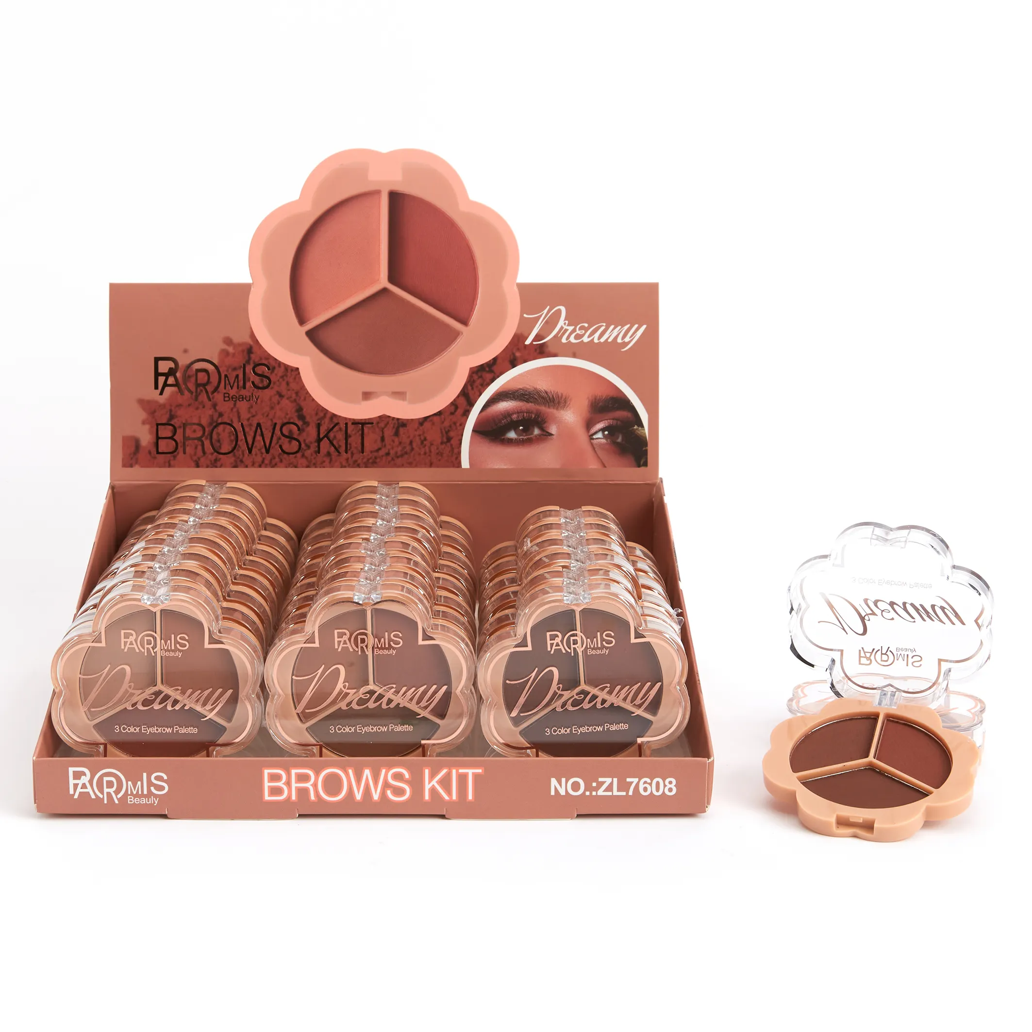 Make up Eyebrow Powder Palette 3 Color Eyes Makeup Brow Brown Eyebrow Kit Waterproof Pressed Brow Powder