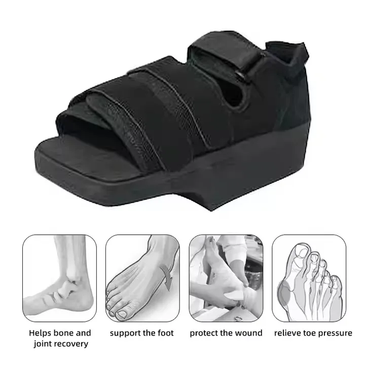 Post-Op PVC Lightweight Medical Orthopedic Walking Foot Brace Non-Weight Bearing Rehabilitation Shoes for Men Women