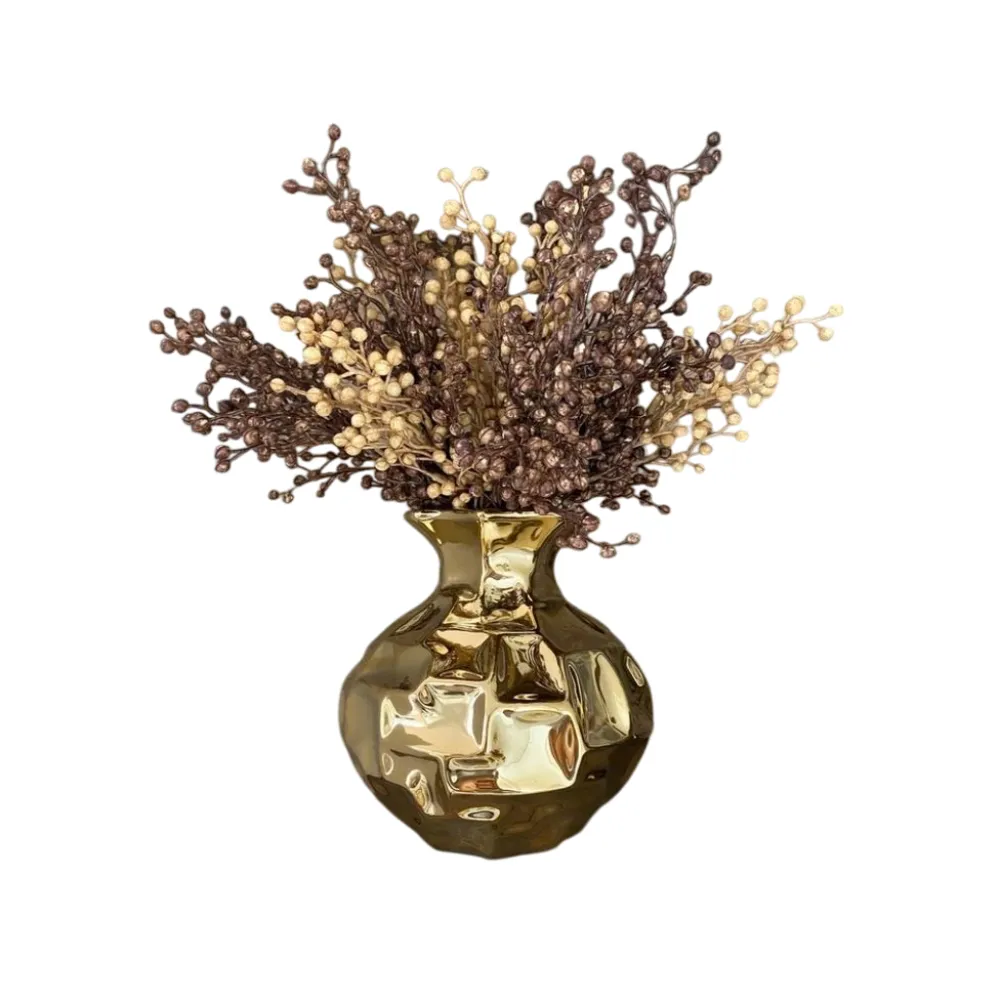 High Quality Coastal Modern Gold Metal Handmade Iron Flower Vase Pots for Home Decor and Weddings Wholesale