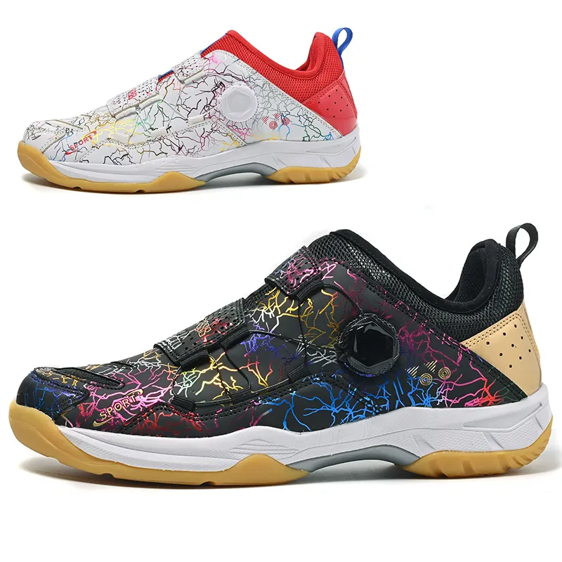 New Style Summer Indoor/Outdoor Professional Badminton Shoes Women Men Genuine Leather Mesh Upper TPU Outsole Factory Wholesale