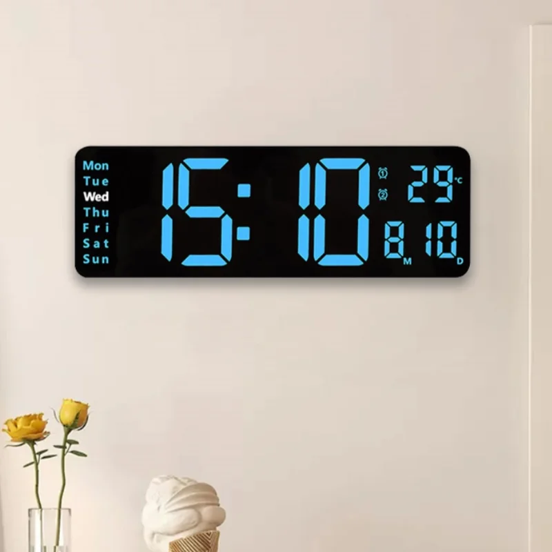 Watch Smart Screen Price Temperature and Humidity Led System Alarm Electronic Big Large Digital Wall Clock With Remote Control
