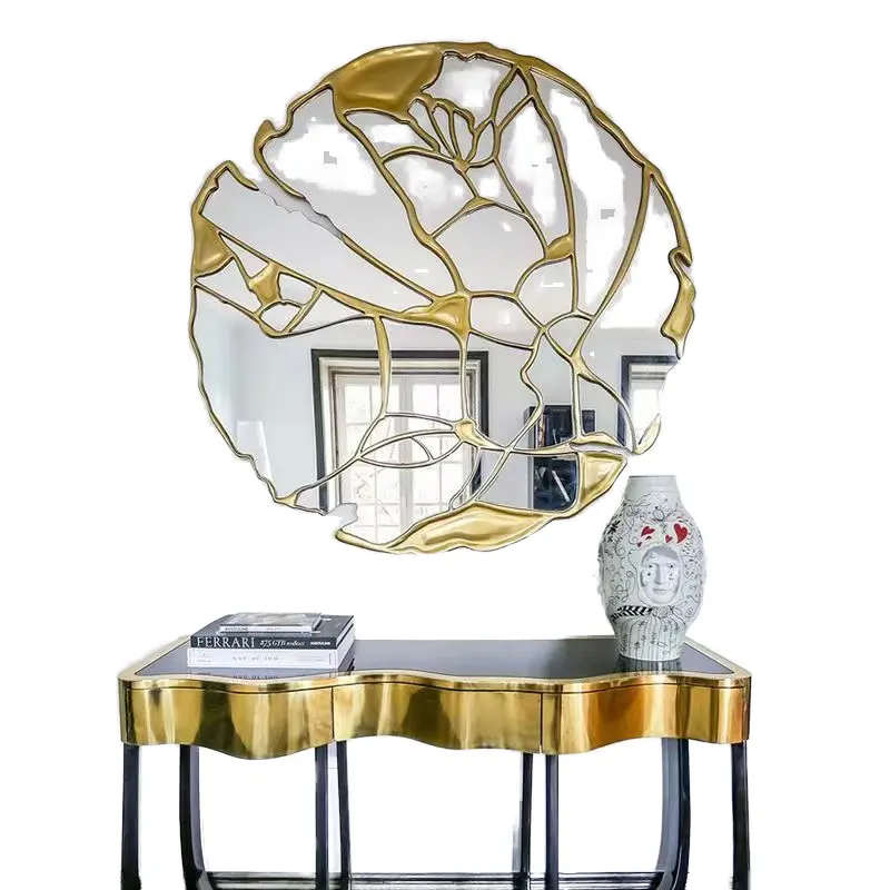 Light Luxury Modern Home Decor Irregular Creative Background Wall Hanging Mirrors for Room Decoration