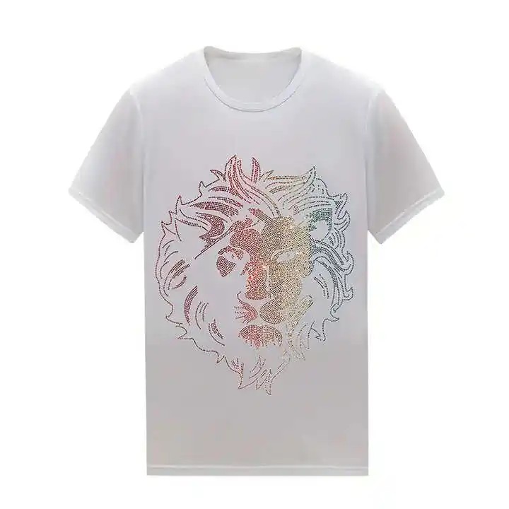 Lightweight Men Rhinestone T-Shirt Best Material Hot Selling Top Trending Wholesale Price Rhinestone T-Shirt with Custom Logo