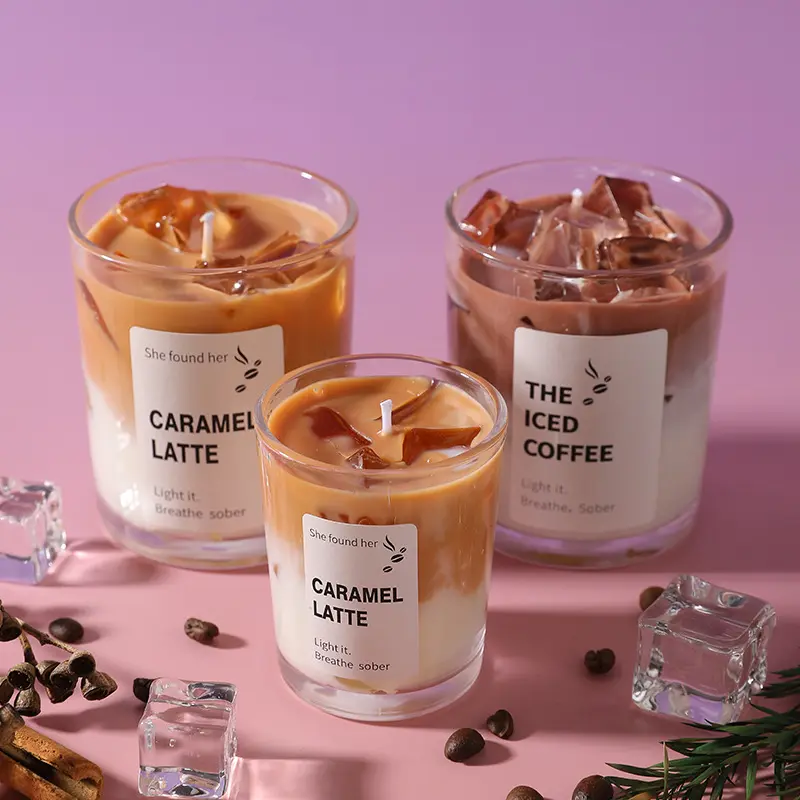 Creative Matcha Cup Soy & Jelly Wax Aromatherapy Candle for Summer Home & Party Decoration