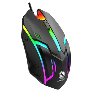 Cheap S1 Accessories Computer Mouse Wired Mouse 7Colorful Led Lights 1200DPI Game Optical USB Mouse Mice for PC Computer Gamer