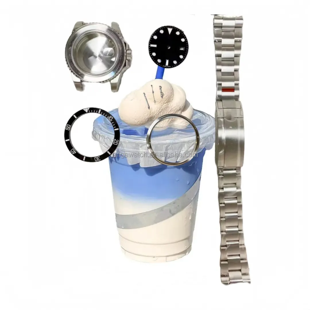 Hip Hop Sports Submar Quality Waterproof Movement Watches Rubber Steel Strapl Blue Watch Automatic Auto Date Men's Clock