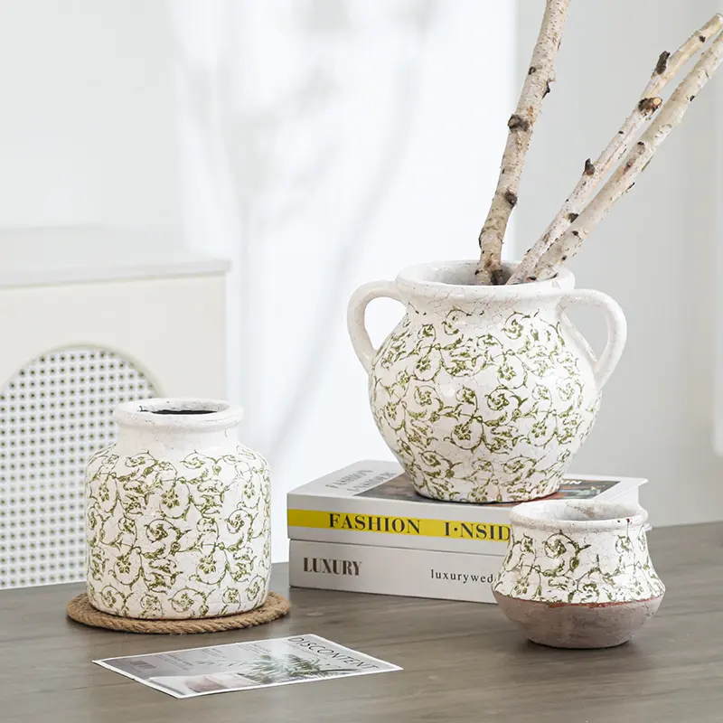 Handmade Elegant Home Decorative Handicraft Ornament Ceramic Pot for Home Decor Tabletop Floor Porcelain Flower Vases