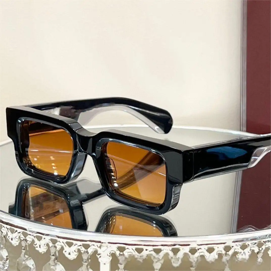 High-End Square Frame Cross-Border European American Style Unisex Sunglasses Thick Acetate Polarized UV400 Sunglasses