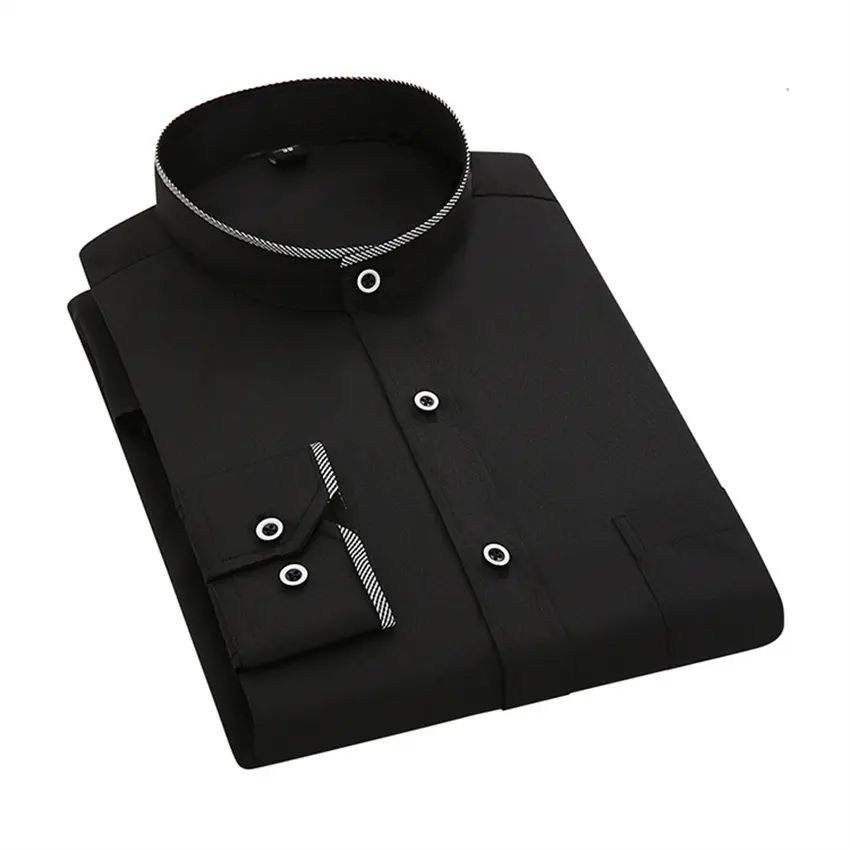 New Style Men's Shirts Plus Size Long Sleeves White Men's Clothes White Shirt Formal Solid Color Shirts for Men