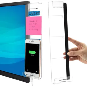 Office Desk Accessories Monitor Side Panel Acrylic Computer Monitor Memo Board with Phone Holder