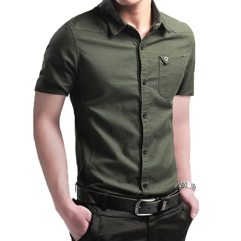 Custom Good Quality Men Shirt 2025 Summer Model Short Sleeve Shirts for Men