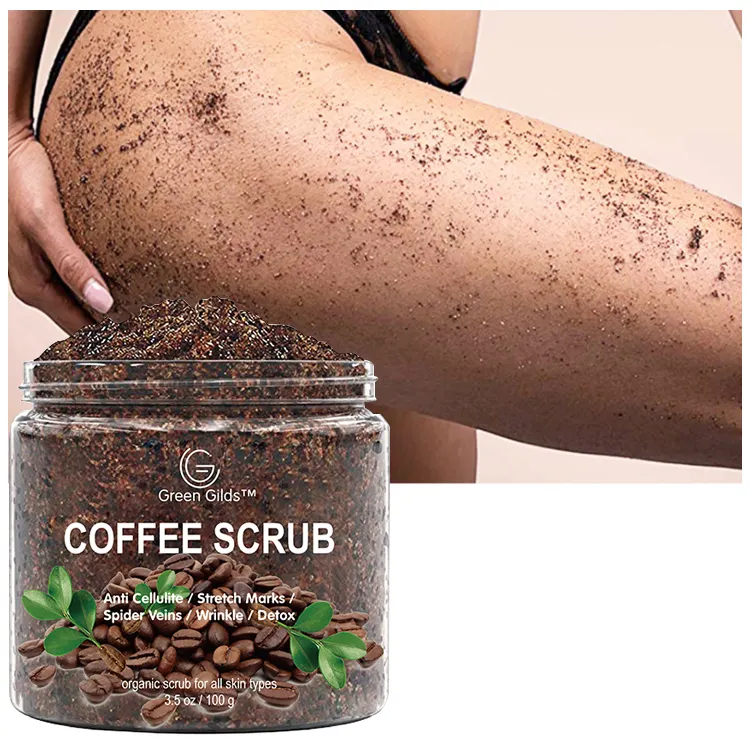 Custom Logo Natural Organic Coffee Turmeric Matcha Face and Body Exfoliating Scrub for All Skin Types