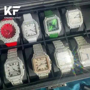 Factory High End Luxury Moissanite Diamond Watch Custom Hip Hop Moissanite Watch Mossianite Diamond