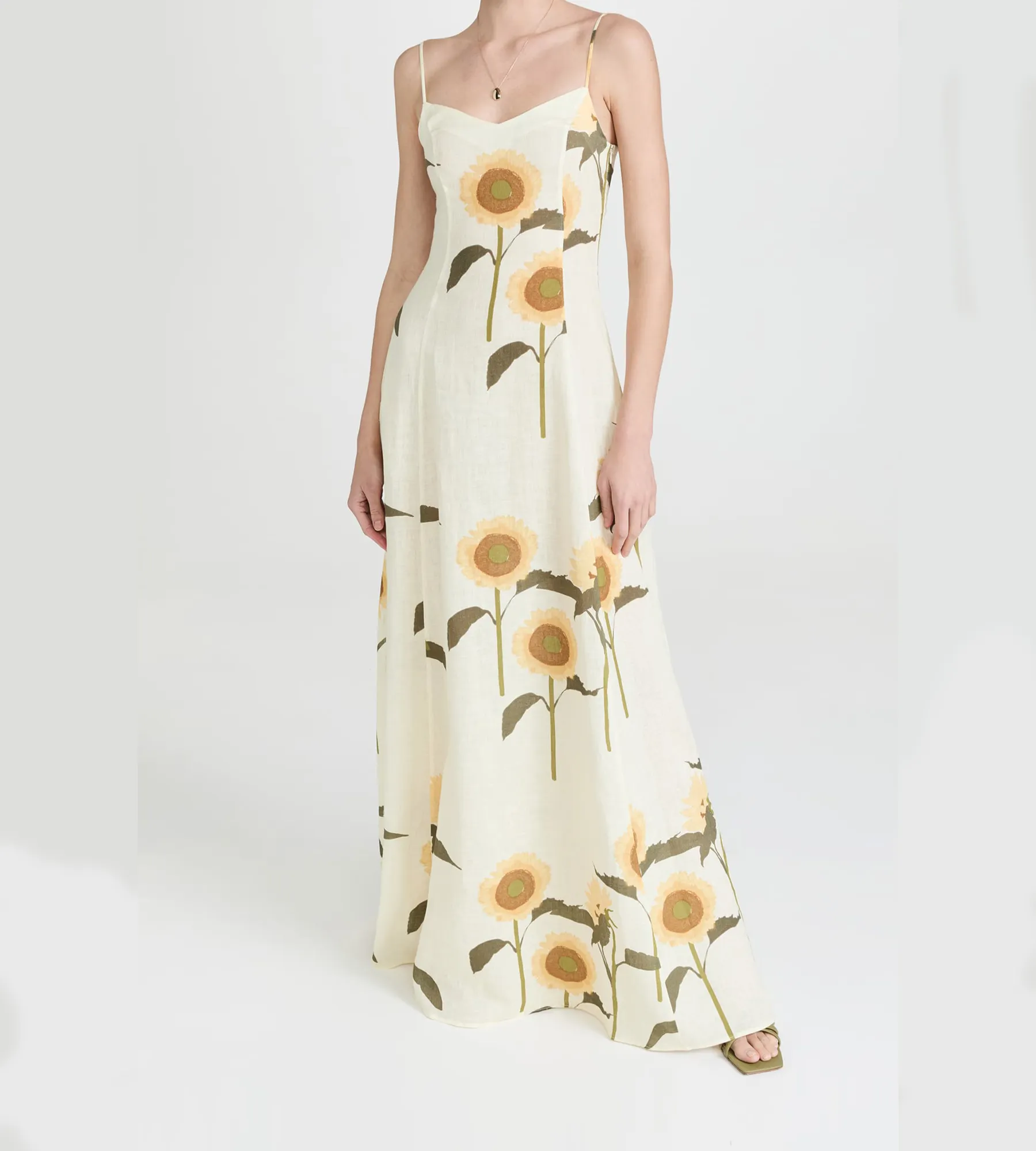 New Styles Simple Women Clothing Summer Dresses Temperament Elegant Printed Sunflower a Line Long Casual Dresses