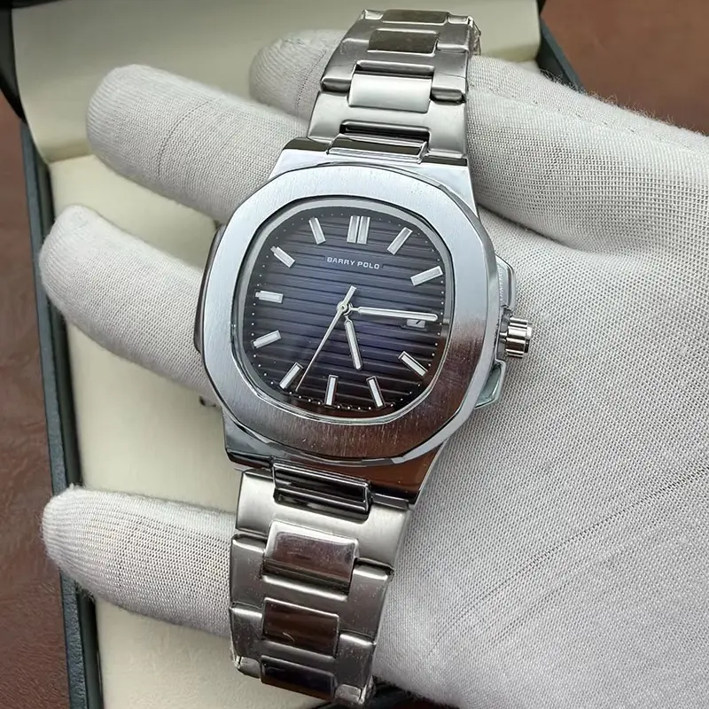 BARRY POLO Business Calendar Alloy Stainless Steel Quartz Men's Luxury Fashion Waterproof Ultra-thin Watch