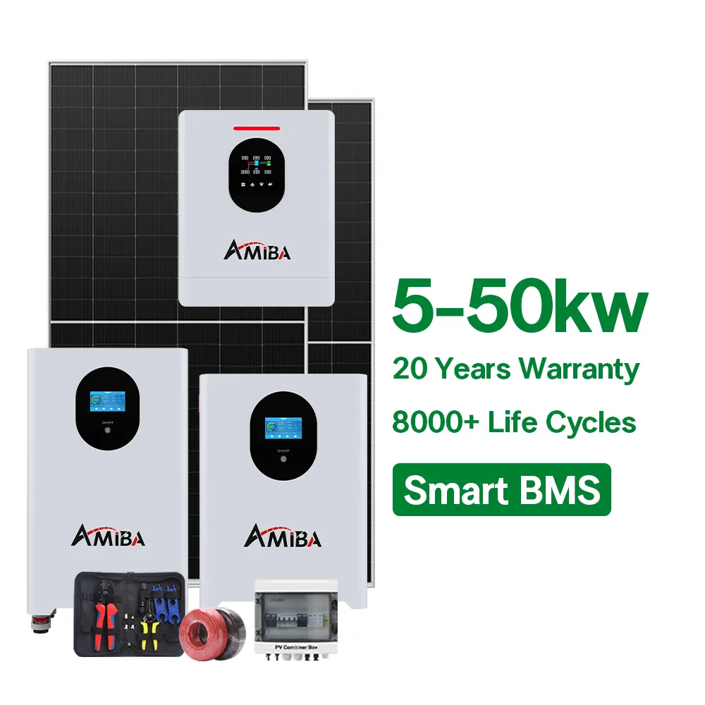 Solar Power System 5kW 10kW 20kw Solar Panels With LiFePO4 Battery and Inverter Complete Kit Hybrid Home Solar Energy System