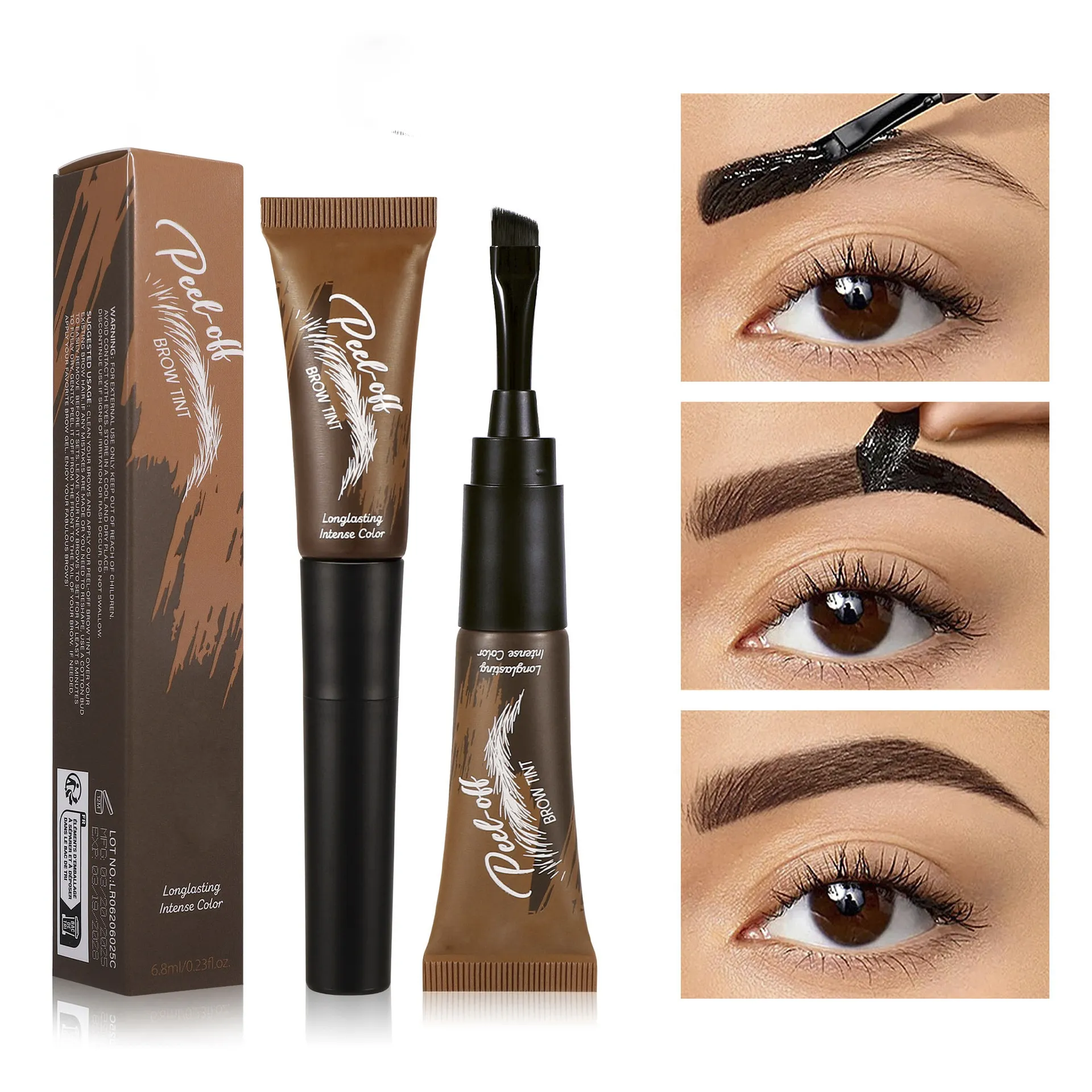 Hot Selling Peel-Off Semi-Permanent Eyebrow Tint Waterproof Long-Lasting Non-Fading Eyebrow Dye Eyebrow Enhancers