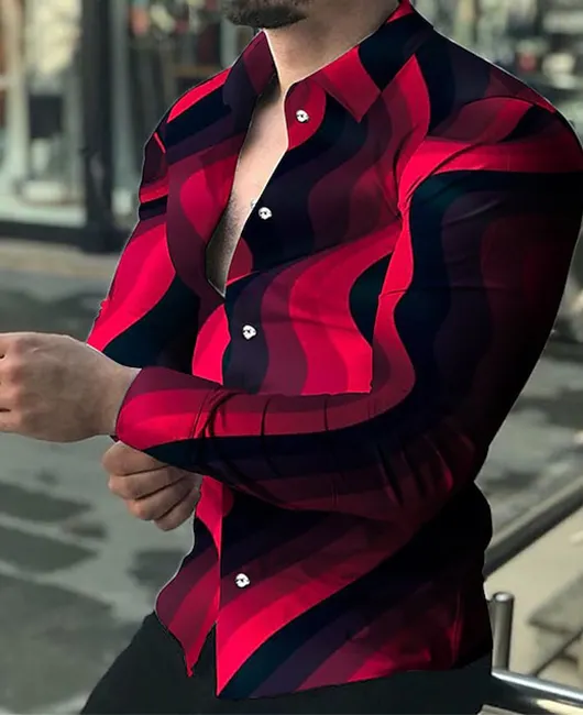 Hot Sale Men's Shirts Graphic Printed 100% Polyester Shirt for Men