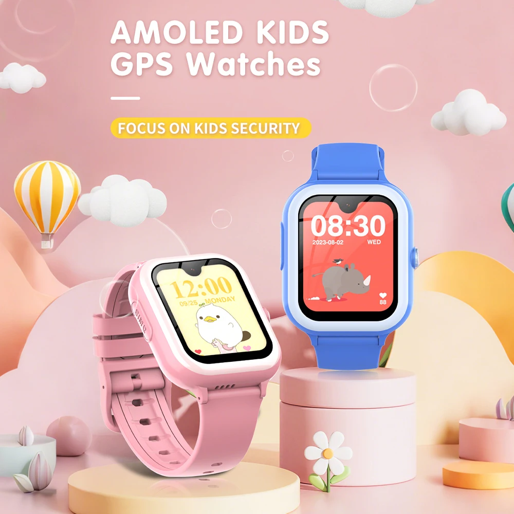 Casual Sports Chronograph OLED Alarm Clock Magnetic Rubber Wholesale Android Smart Watch Youth Kids Waterproof IP67 for Students