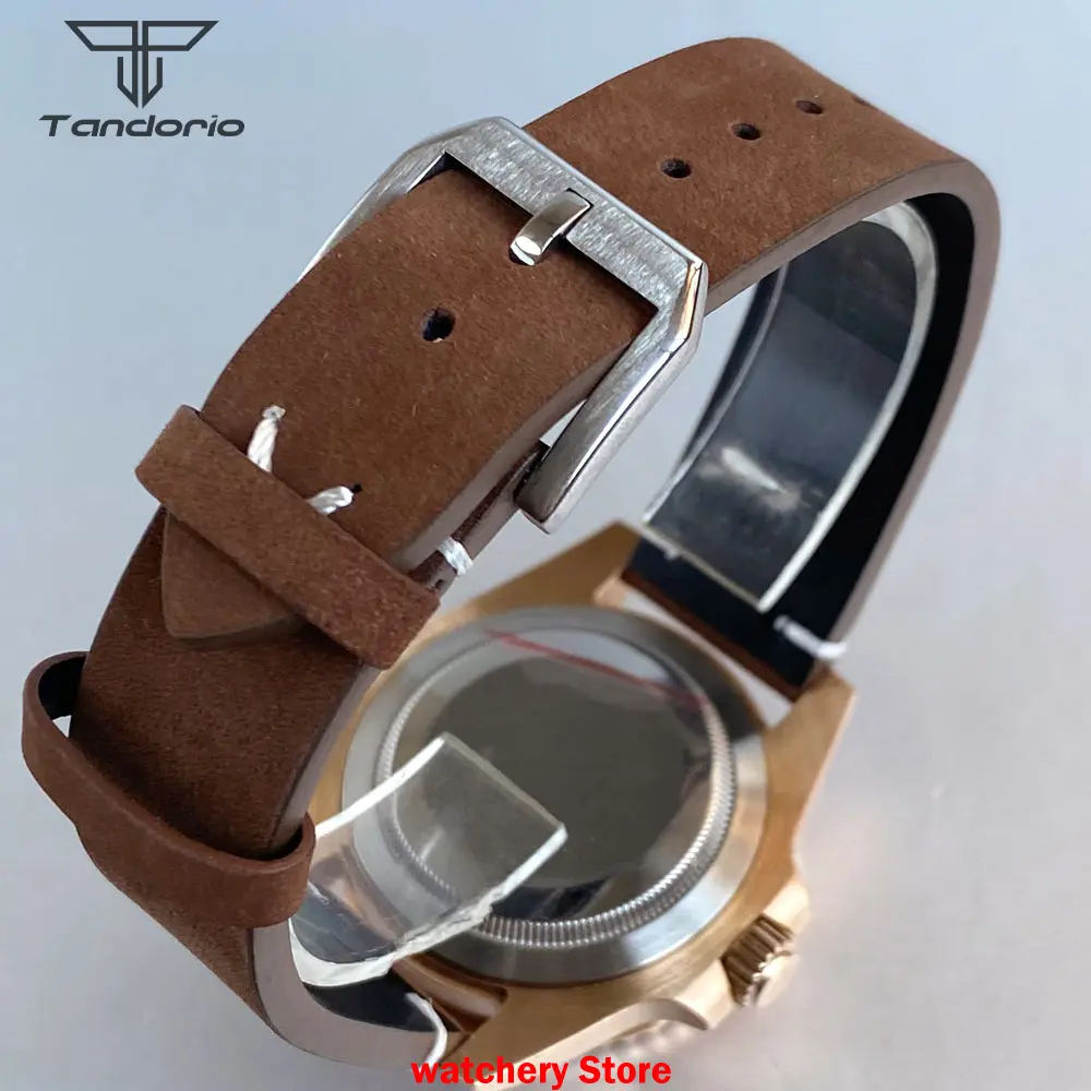 40mm Real CUSN8 Bronze Diver Mechanical Watches for Man NH35/PT5000 Movement Vintage Wristwatch 200m Waterproof Clock Leather