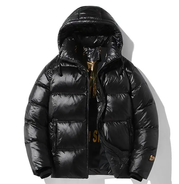 Mens Soft-shell Light Weight Down Jacket Waterproof and Windproof Casual Down Jacket Hooded Down Jacket