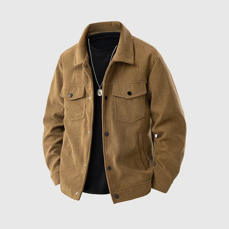 Men's Sports Casual High Quality Jacket Ropa Masculina New American Style Versatile Zipper Shirt with Front Logo